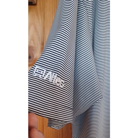 Pohl Cat Dunning Golf Polo Mens XXL Blue and White Stripe Comfort Stretch Fabric - Picture 6 of 9